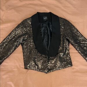 XOXO Black and Gold Sequin Blazer